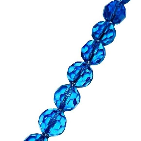 Heidi Daus Crystal Blue Beads Toggle Clasp Pendant Accente Rhinestones Necklace - Picture 6 of 13